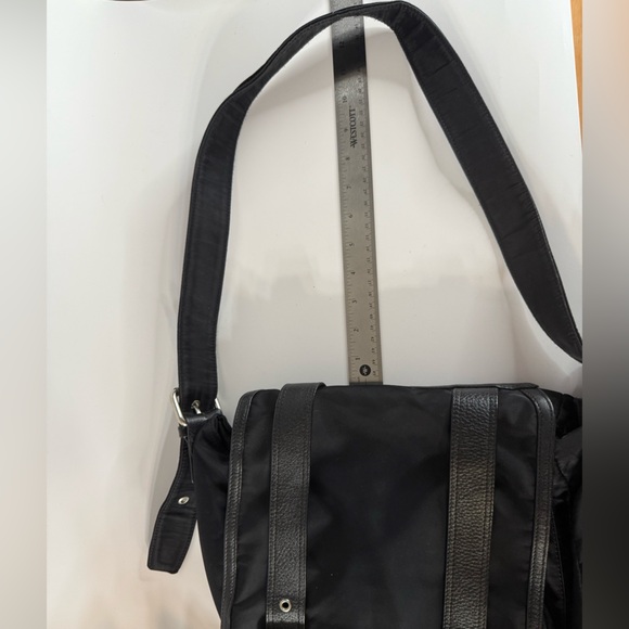 Talbots Black Nylon Leather Buckle Flap Crossbody Bag - Picture 16 of 16